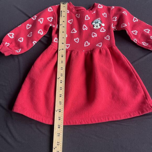 Disney Jumping Beans Dress Girls 24 Months Minnie Mouse Christmas Heart Print - Picture 6 of 6